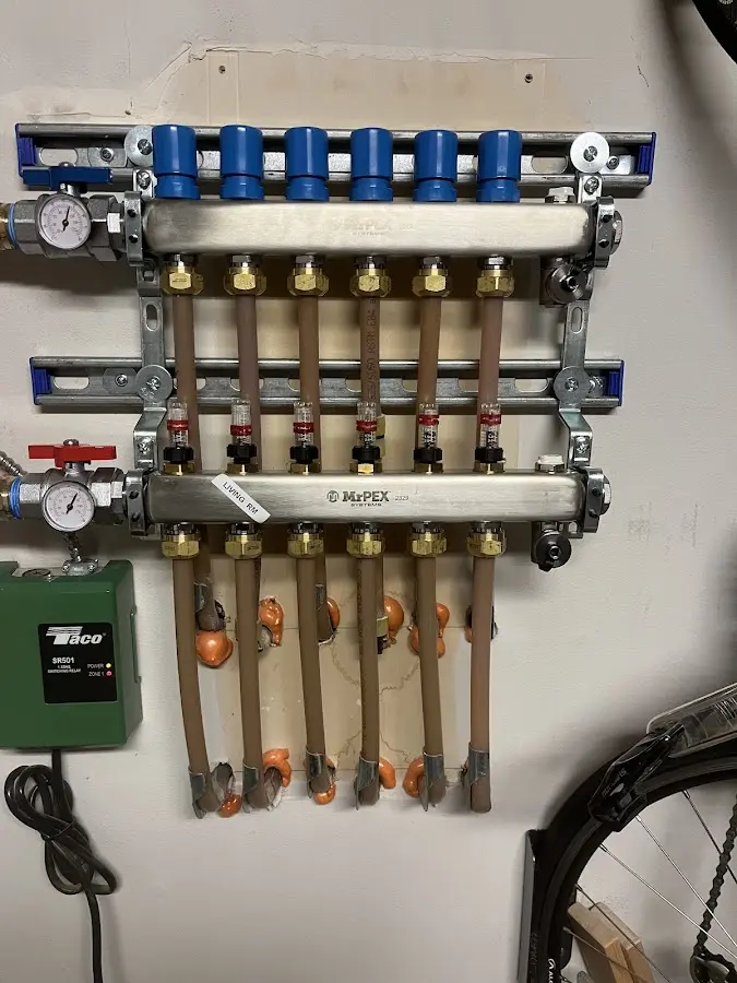 Plumber performing Gas Leak Detection at a residential property in Ogdensburg